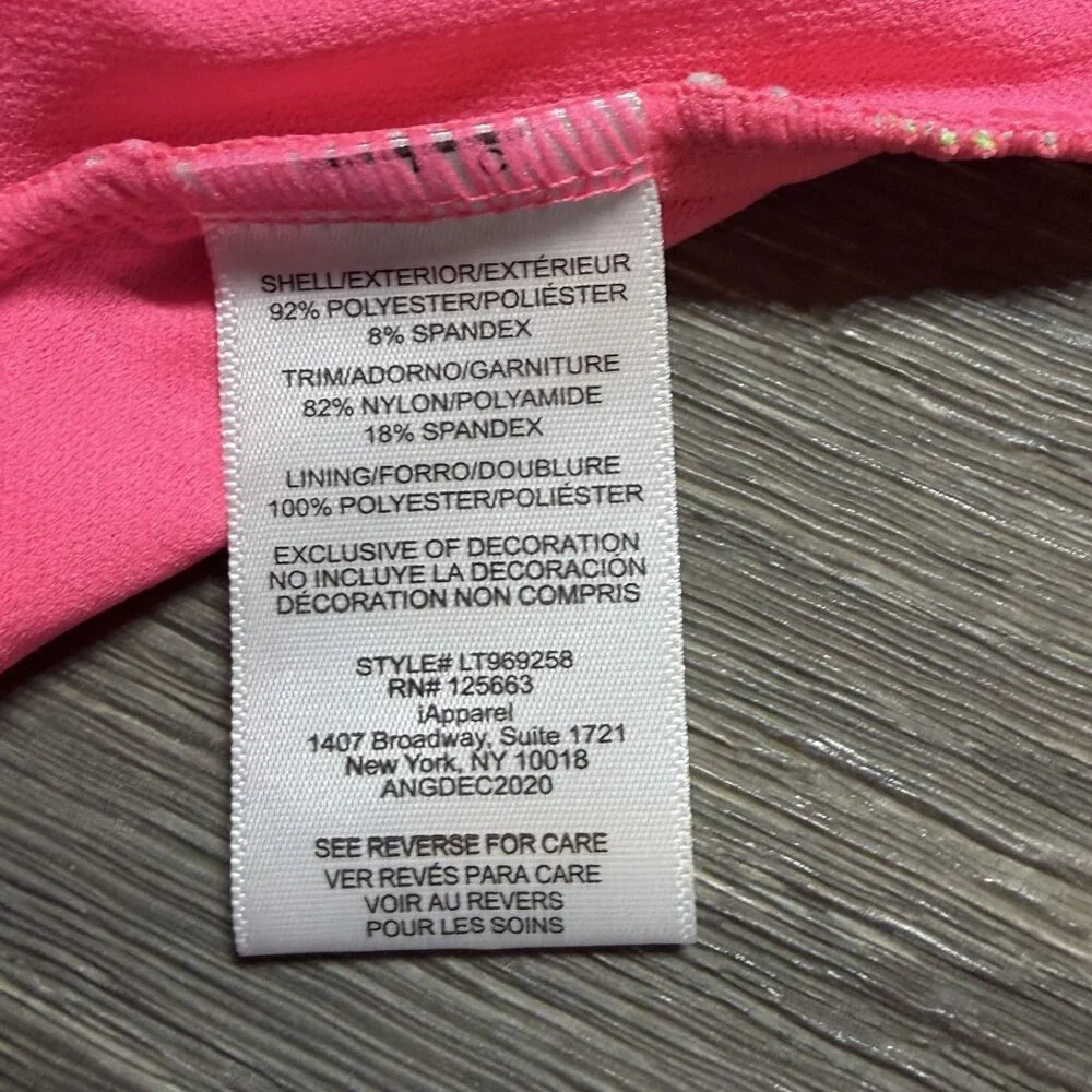 Limited Too Girls 14-16 Bathing Suit UPF 50 One Piece Ruffled Swimsuit Pink